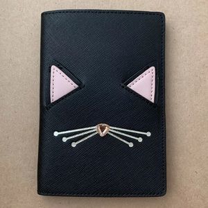 Kate Spade NWT Jazz Things Up passport holder cat